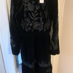 Black Floral Long Sleeve Dress